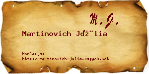 Martinovich Júlia névjegykártya