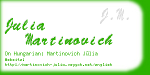 julia martinovich business card